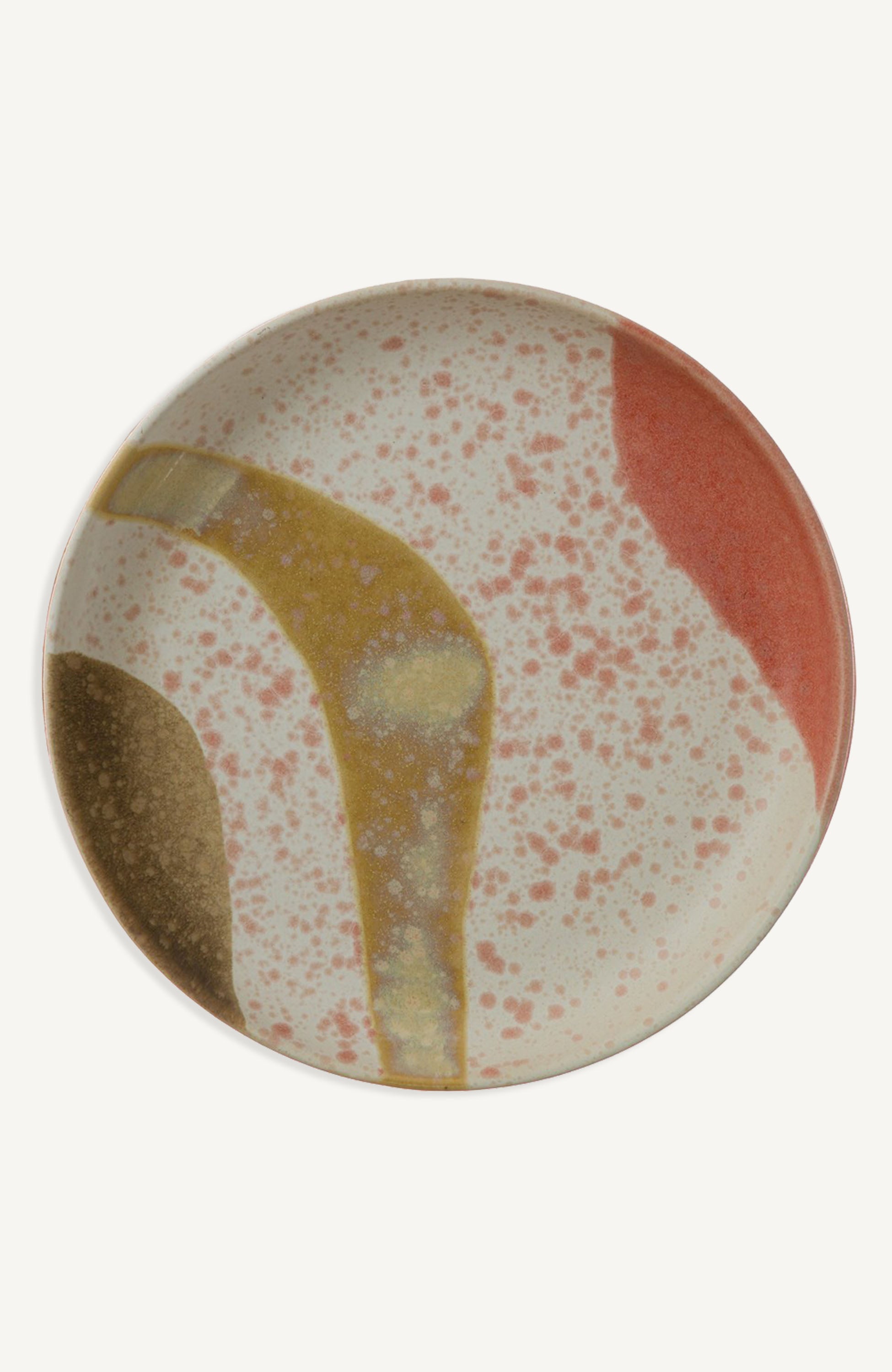 Abstract Color Plate Pink Abstract Art Plate – Effortless Composition